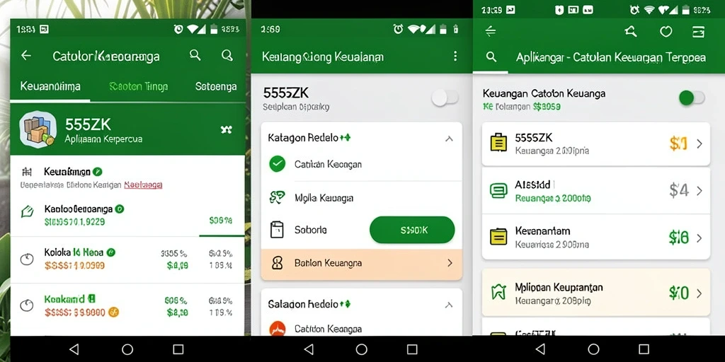 Antarmuka aplikasi Catatan Keuangan 555ZK yang sederhana dan efektif.