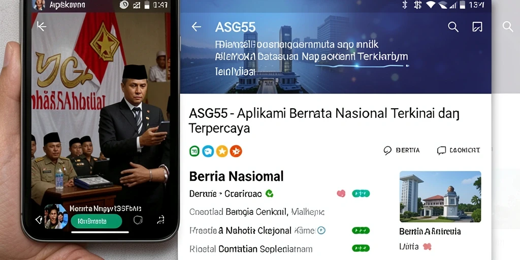 Tampilan utama ASG55 dengan akses mudah ke berita nasional.