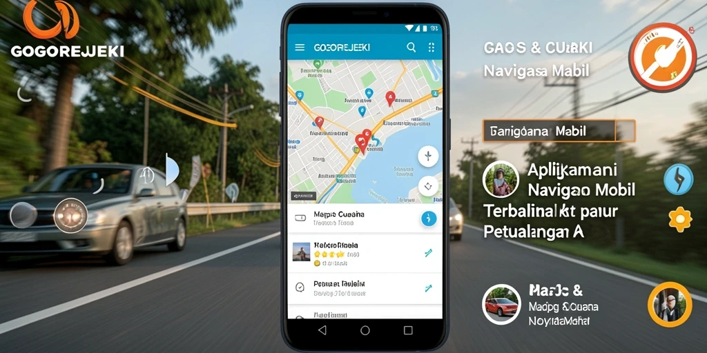Screenshot aplikasi GOGOREJEKI menampilkan antarmuka navigasi yang ramah pengguna dan informasi cuaca.