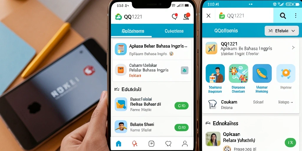 Tampilan antarmuka aplikasi Belajar Bahasa Inggris yang user-friendly.