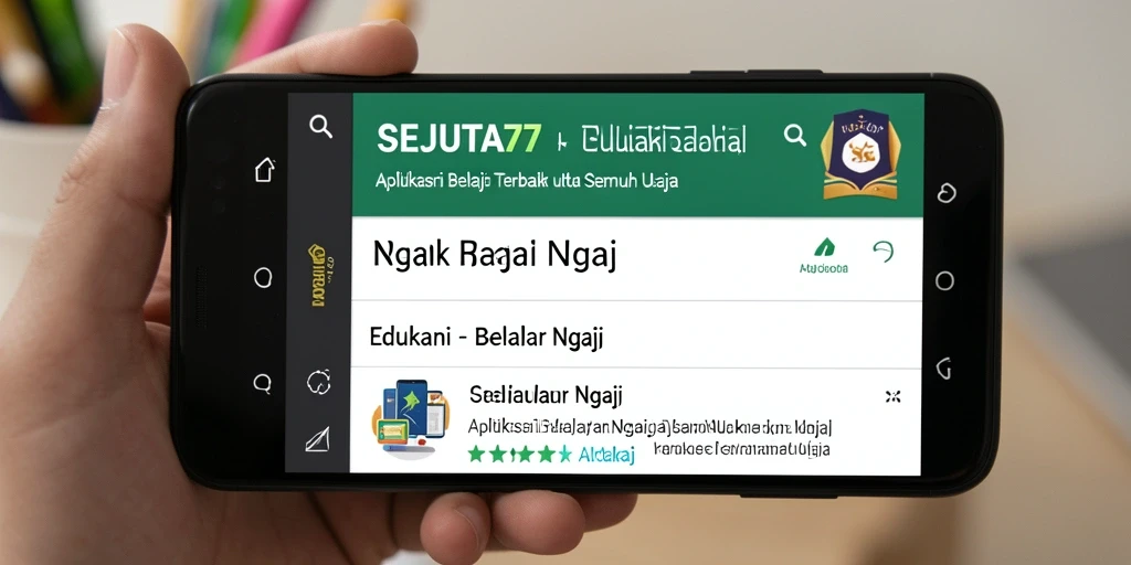 Antarmuka SEJUTA77 untuk belajar ngaji dengan fitur interaktif.