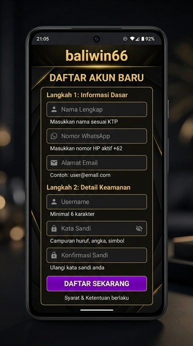 Panduan Registrasi Akun Baru Baliwin66 untuk Android